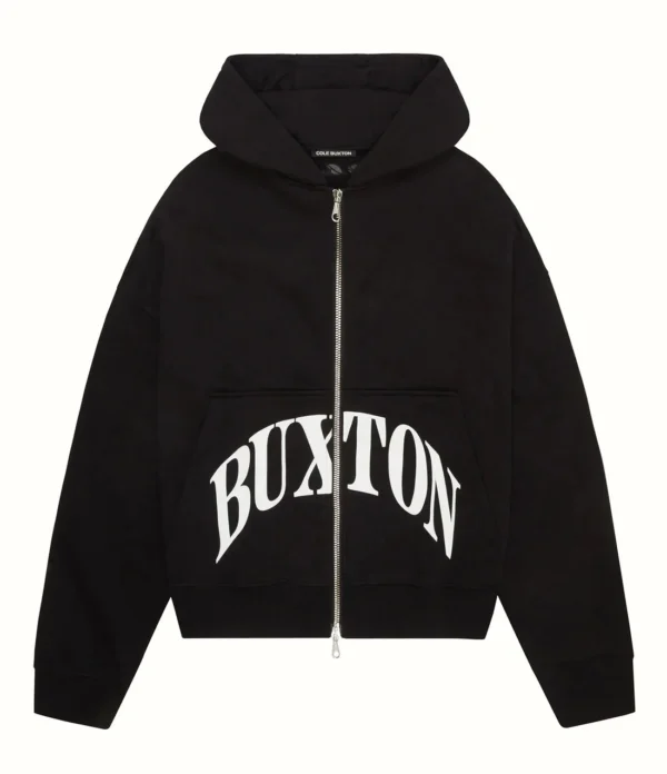 Cole Buxton CB Heavyweight Cropped Logo Zip Hoodie