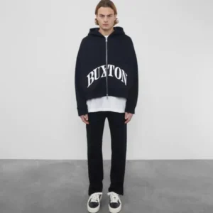 Cole Buxton CB Heavyweight Cropped Logo Zip Hoodie