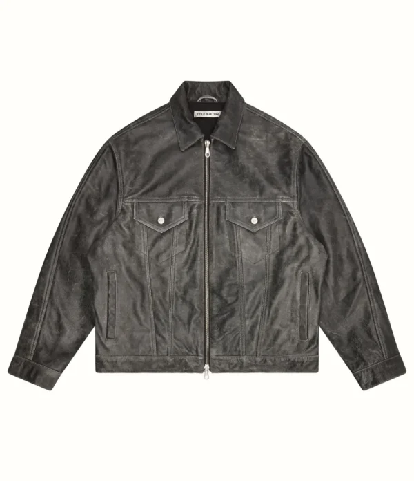 Cole Buxton Cb Cracked Leather Trucker