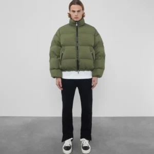 Cole Buxton Cropped Insulated Green Puffer